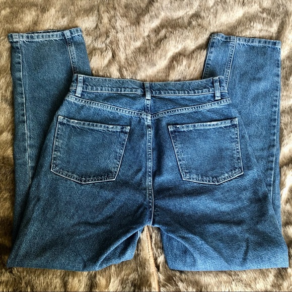 ASYOU slim mom jeans with seam detail in mid blue - Picture 6 of 7